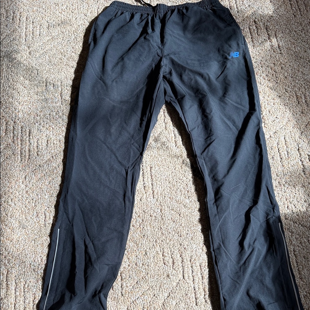 New Balance Men's Black Joggers with Blue Logo